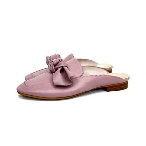 BP Nordstrom Maddy Bow Knot Dusty Pink Leather‎ Mules Size 6.5